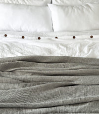 Sage Green Organic Muslin Blanket – Double-Sided Comfort