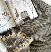 Cinnamon Waffle Throw – Soft Textured Cotton Blanket in Earthy Tones