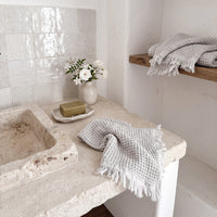 Waffle Hand Towel, Light Gray