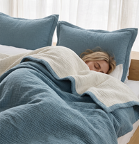 Ocean Organic Muslin Blanket – Double-Sided