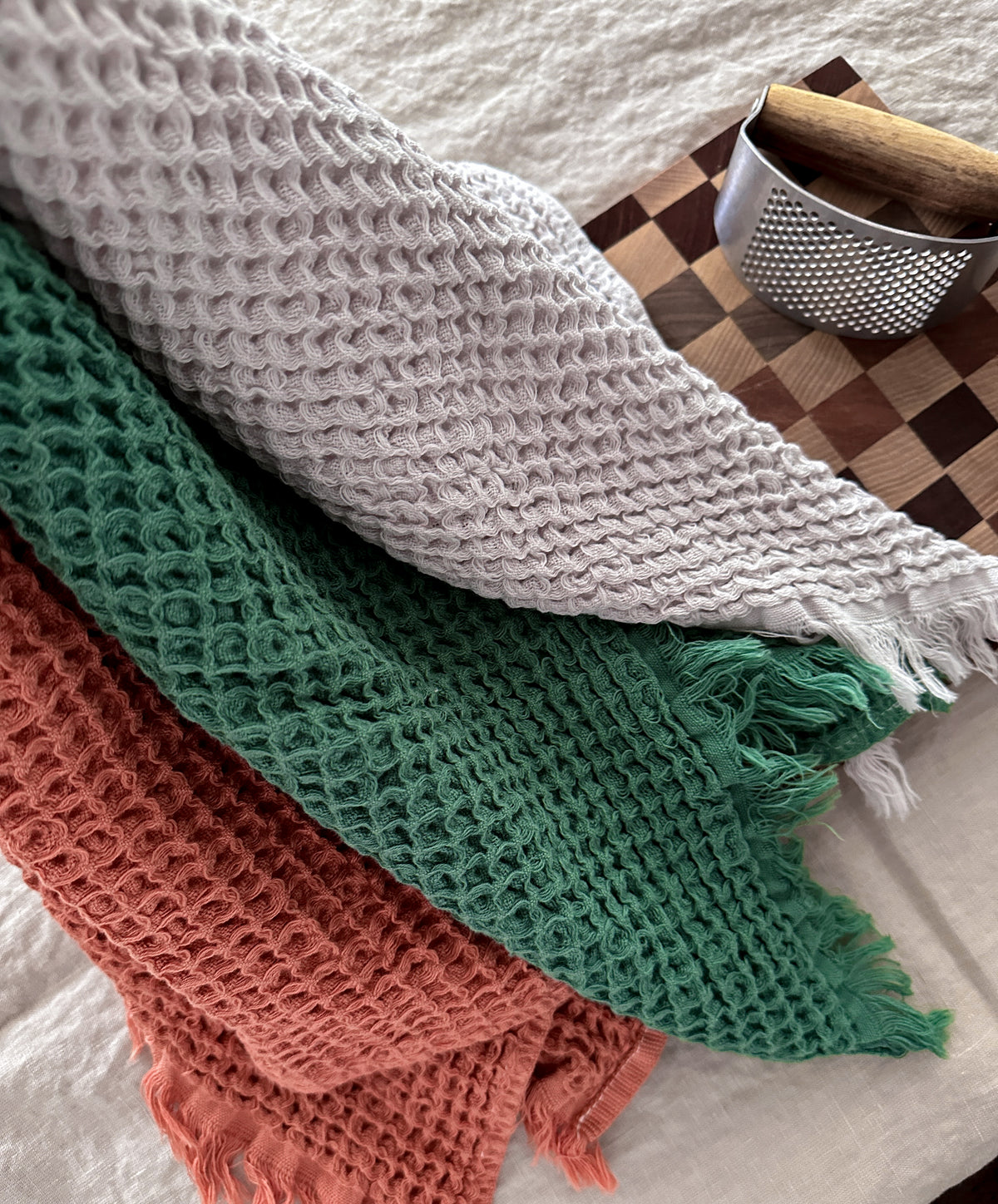 Light Gray Waffle Kitchen Towel