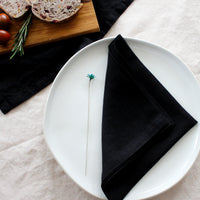 Black Linen Napkin Set of 4