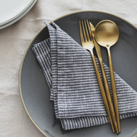 Black Striped Linen Napkin Set of 4