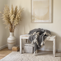 Sage Waffle Throw – Soft Textured Cotton Blanket in Earthy Tones