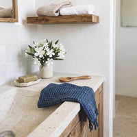 Waffle Hand Towel, Blue