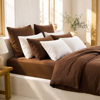 Organic Cotton Gauze Duvet Cover, Brown