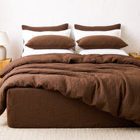 Organic Cotton Gauze Duvet Cover, Brown
