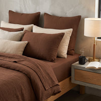 Organic Cotton Gauze Duvet Cover, Brown