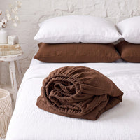 Organic Cotton Gauze Fitted Sheet – Brown