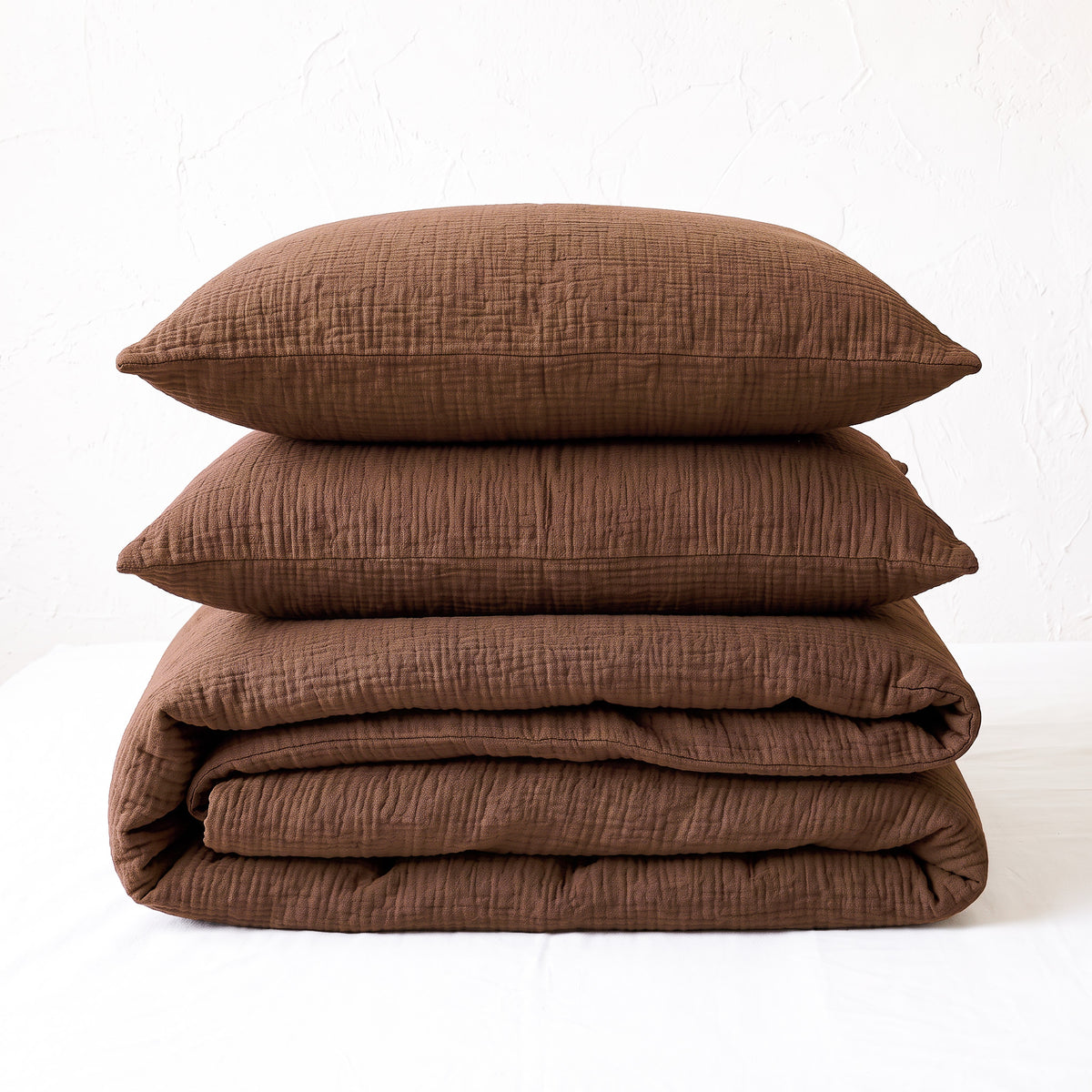 Organic Cotton Gauze Duvet Cover, Brown