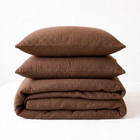 Organic Cotton Gauze Duvet Cover, Brown