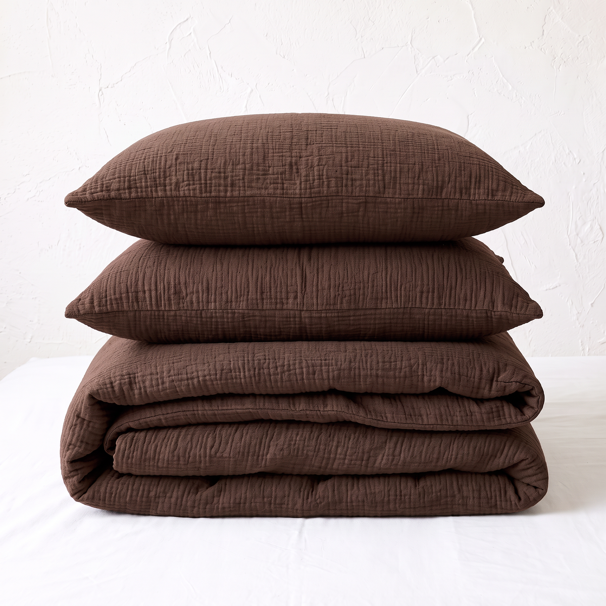 Organic Cotton Gauze Fitted Sheet – Brown