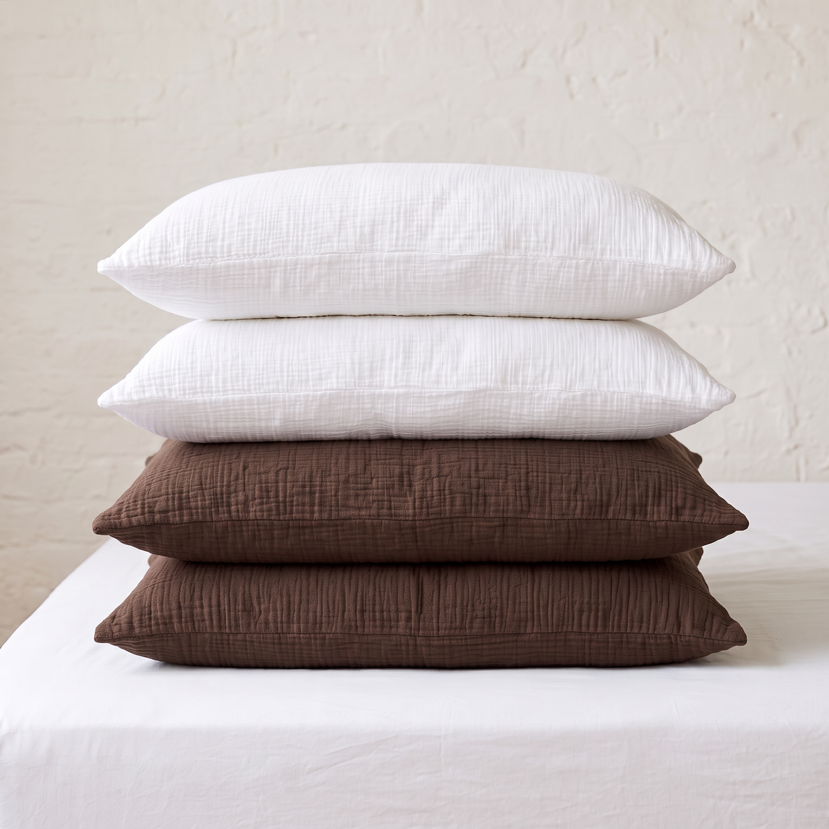 Organic Cotton Gauze Fitted Sheet – Brown