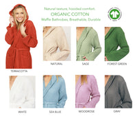 Organic Waffle Hooded Bathrobe