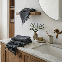 Waffle Hand Towel, Charcoal