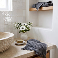 Waffle Hand Towel, Charcoal