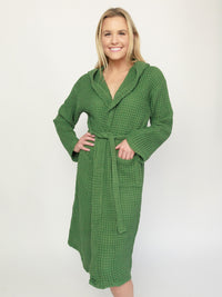 Organic Waffle Hooded Bathrobe