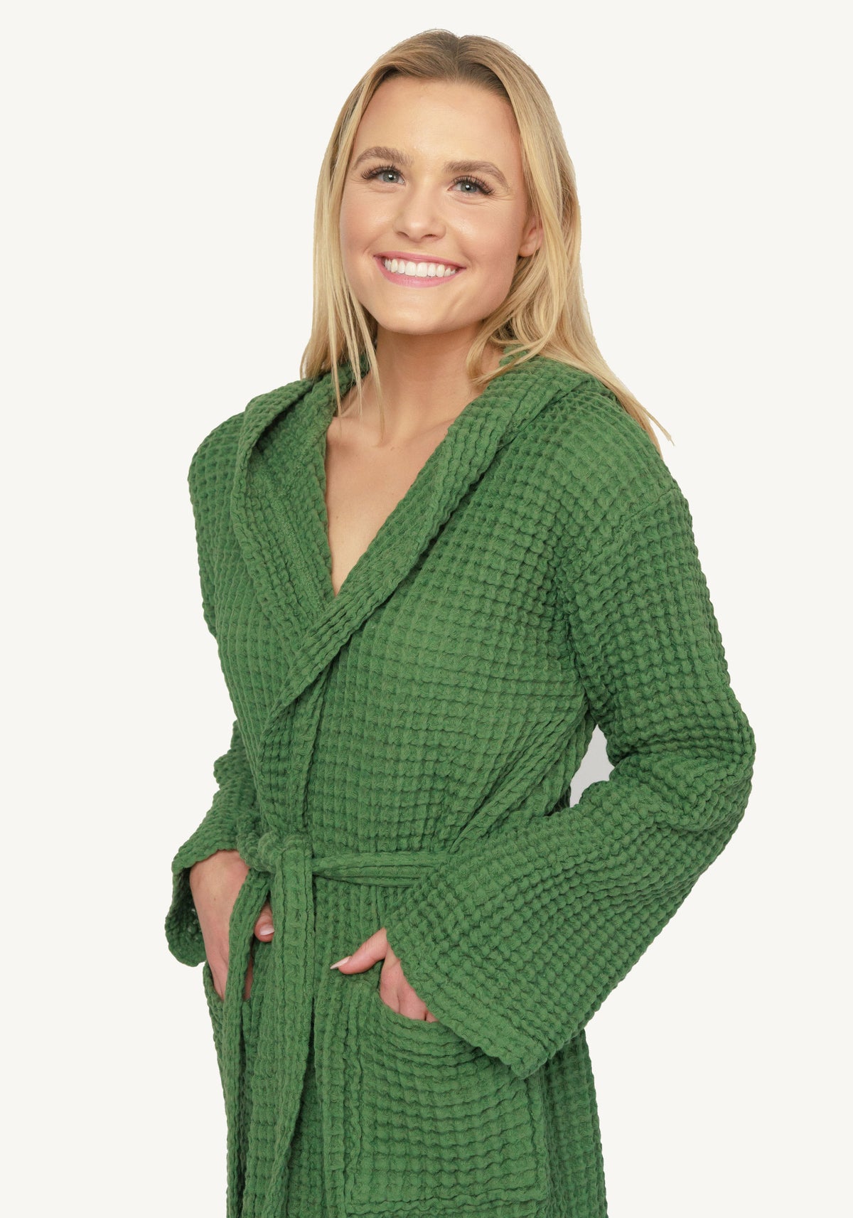 Organic Waffle Hooded Bathrobe