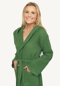 Organic Waffle Hooded Bathrobe