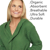 Organic Waffle Hooded Bathrobe