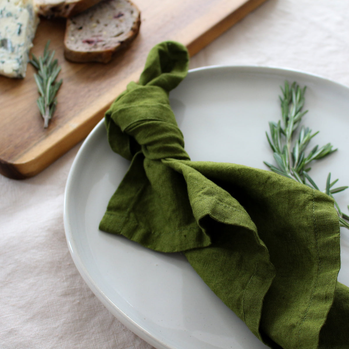 Forest Green Linen Napkin Set of 4