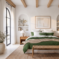 Forest Green Airy Soft Organic Cotton Duvet Cover