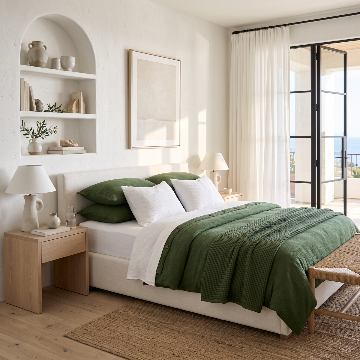 Organic Cotton Gauze Duvet Cover in Various Colors