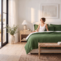 Forest Green Airy Soft Organic Cotton Duvet Cover