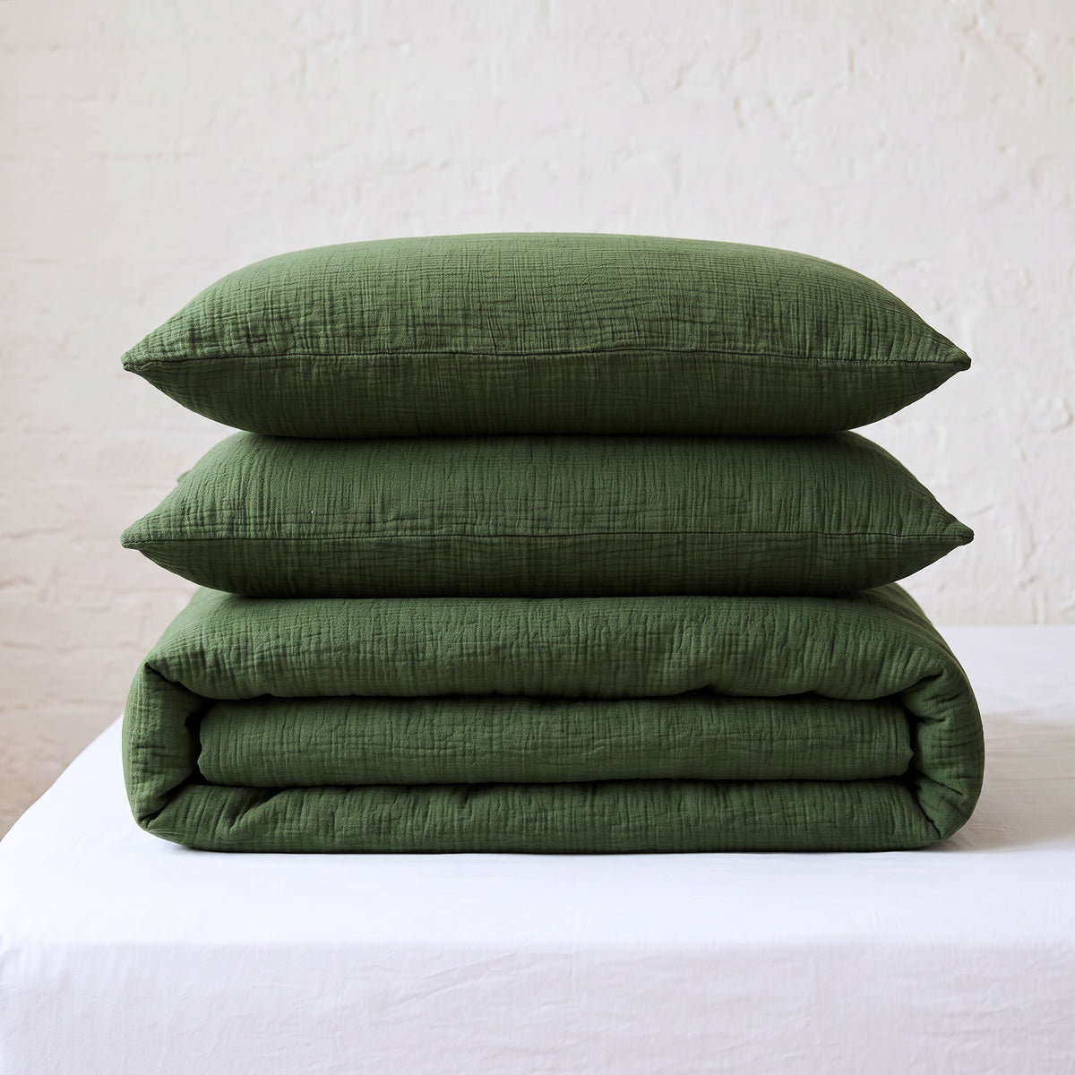 Organic Cotton Pillowcase Set of 2 - Forest Green