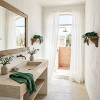 Waffle Hand Towel, Forest Green