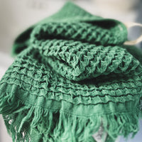 Waffle Hand Towel, Forest Green