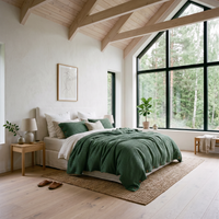 Forest Organic Waffle Duvet Cover - Double Sided