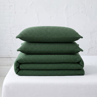 Organic Waffle Pillowcase Set of 2 - Forest Green