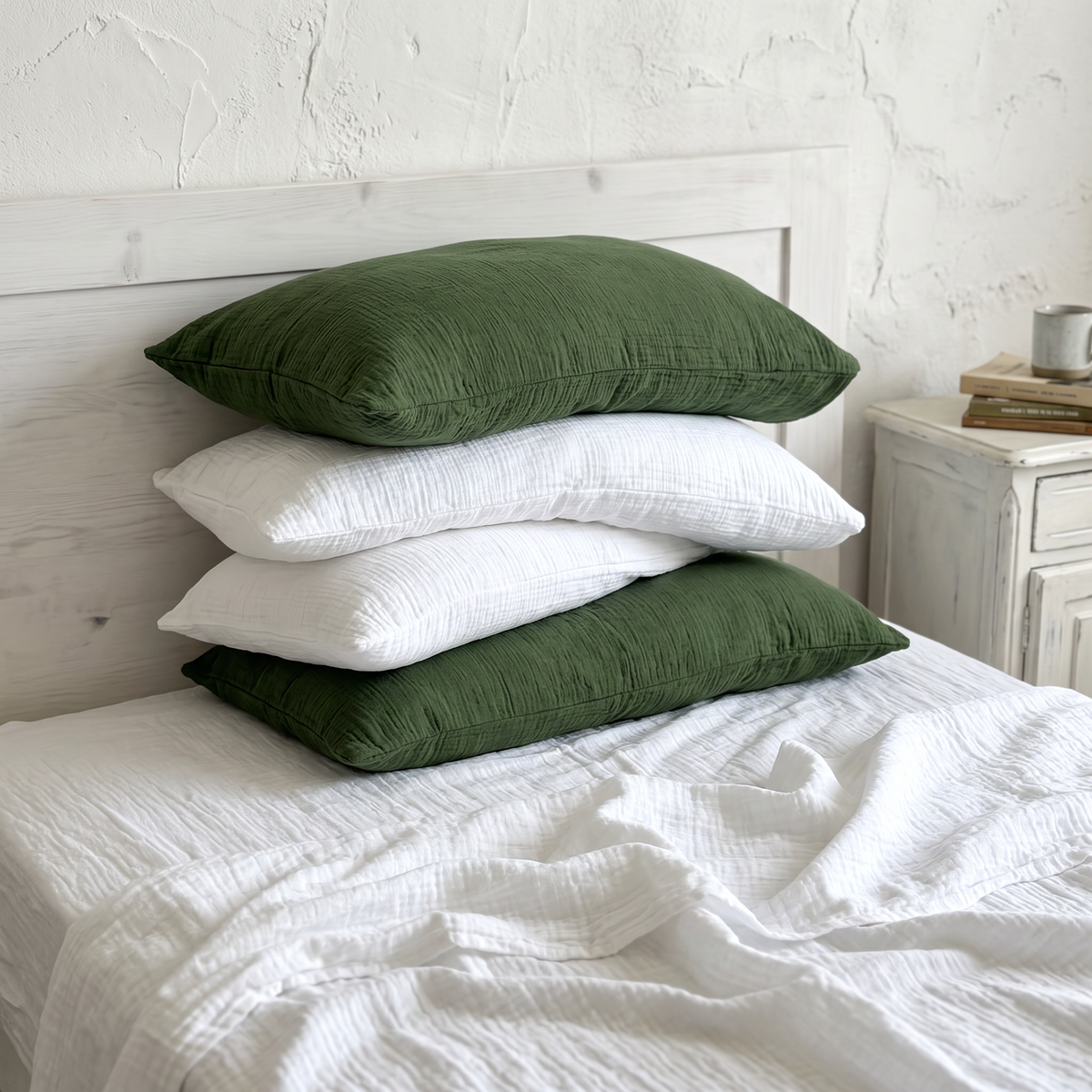 Organic Cotton Pillowcase Set of 2 - Forest Green