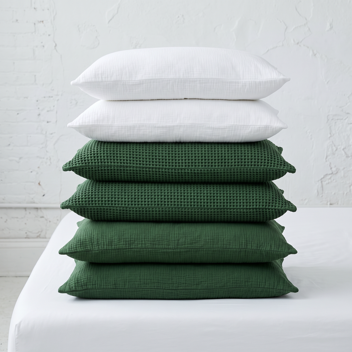 Organic Waffle Pillowcase Set of 2 in Various Colors
