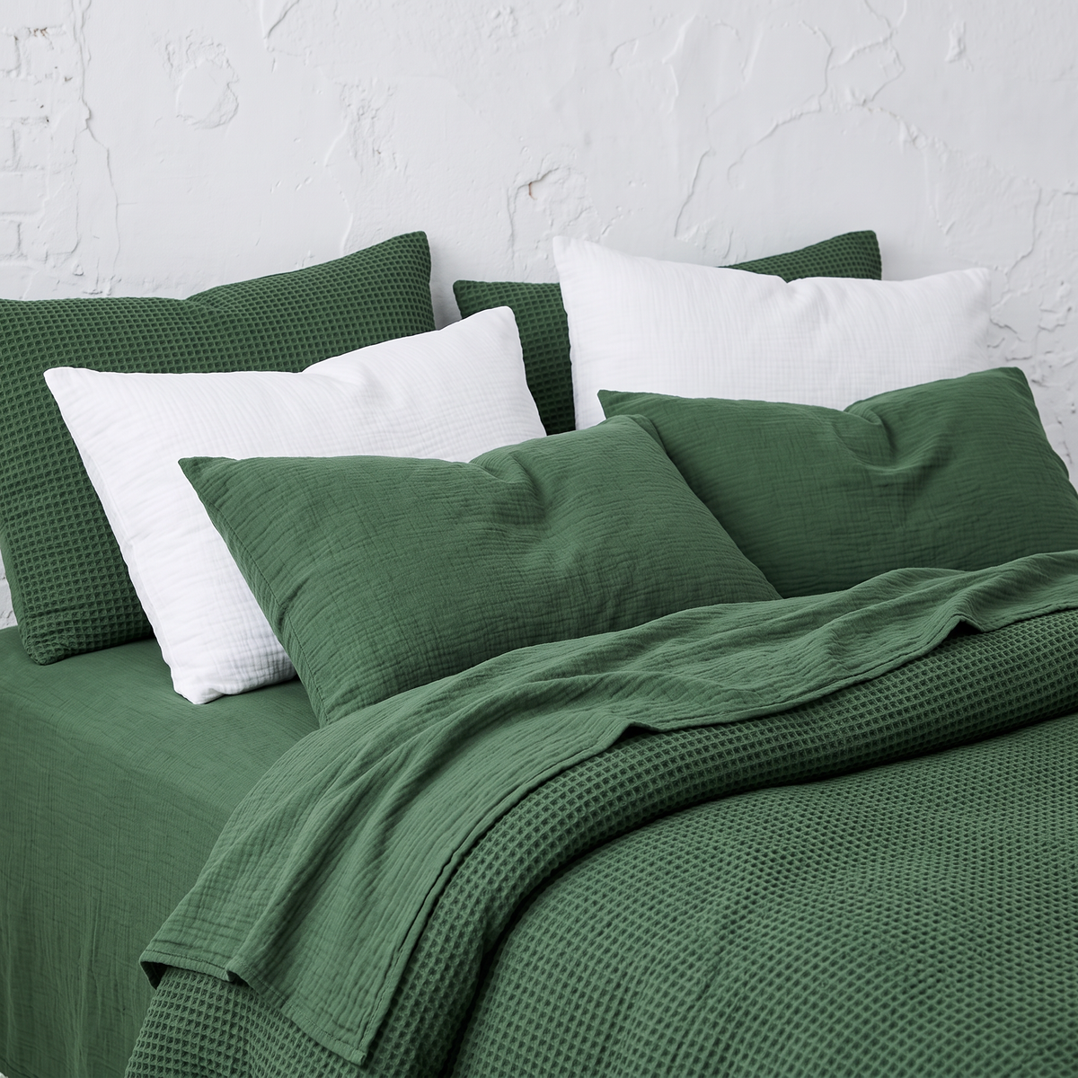 Organic Waffle Pillowcase Set of 2 in Various Colors