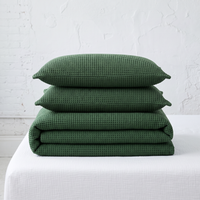 Forest Organic Waffle Duvet Cover - Double Sided