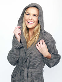 Organic Waffle Hooded Bathrobe