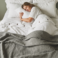 Gray Organic Muslin Blanket – Double-Sided