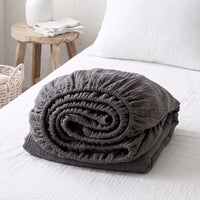 Organic Cotton Gauze Fitted Sheet – Gray