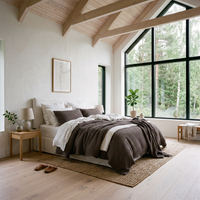Gray Organic Waffle Duvet Cover - Double Sided
