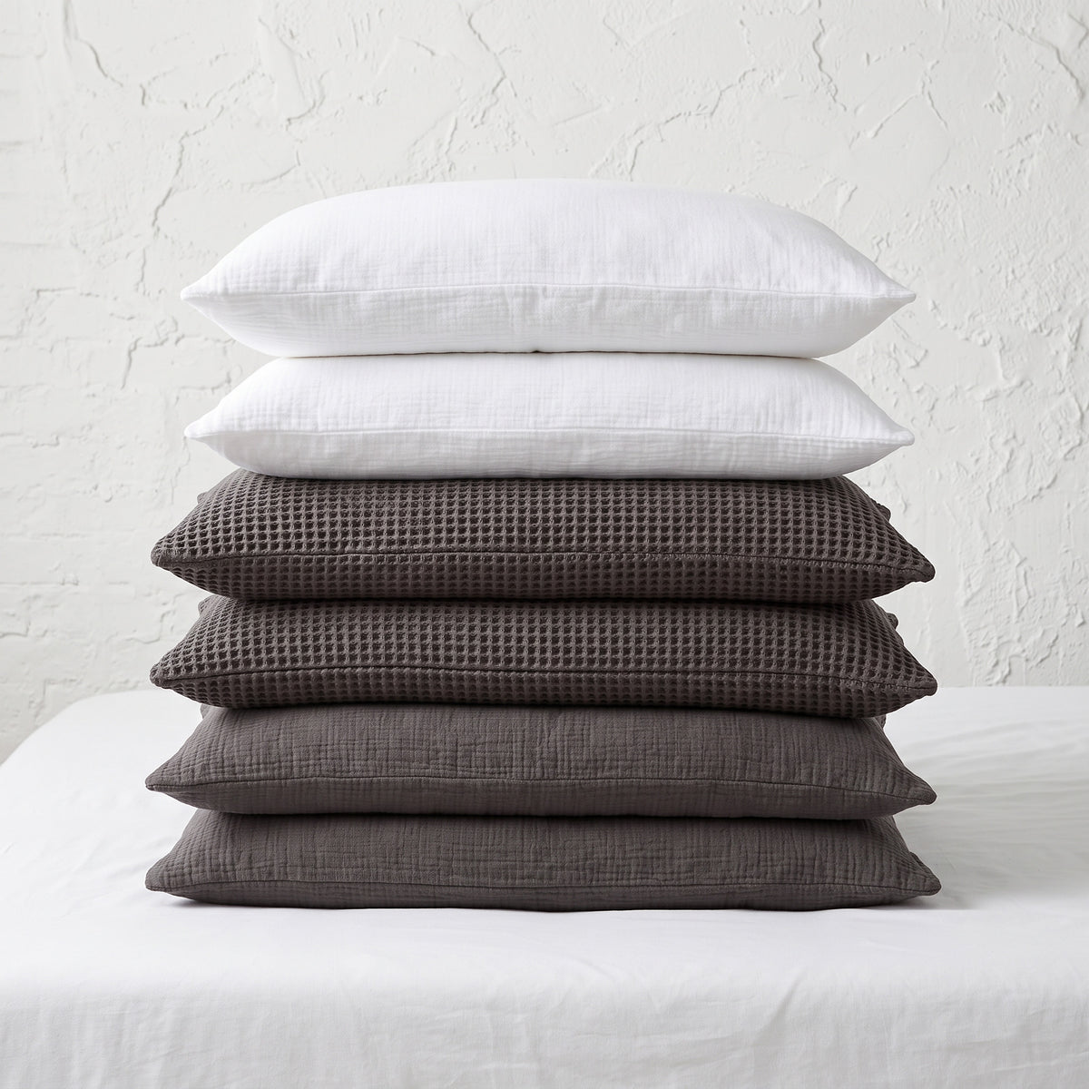 Organic Waffle Pillowcase Set of 2 in Various Colors