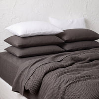 Organic Waffle Pillowcase Set of 2 - Gray