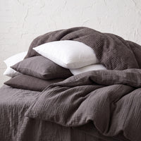 Organic Waffle Pillowcase Set of 2 - Gray