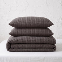 Organic Waffle Pillowcase Set of 2 - Gray