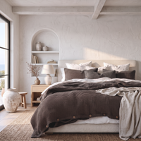 Gray Organic Waffle Duvet Cover - Double Sided