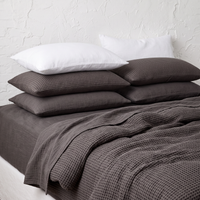 Organic Waffle Pillowcase Set of 2 - Gray