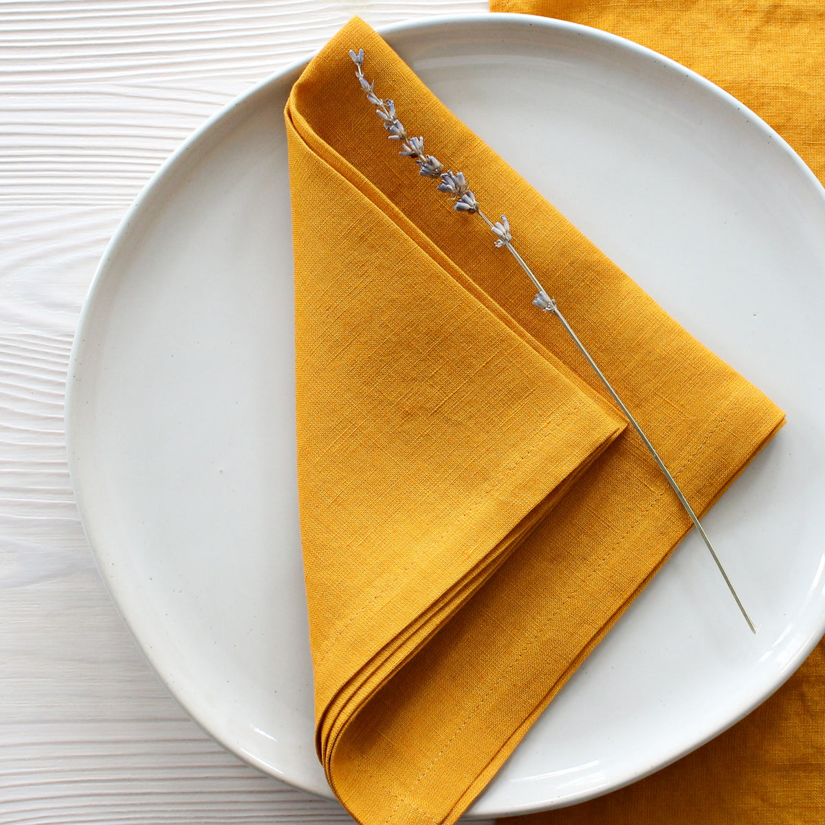 Mustard Yellow Linen Napkin Set of 4