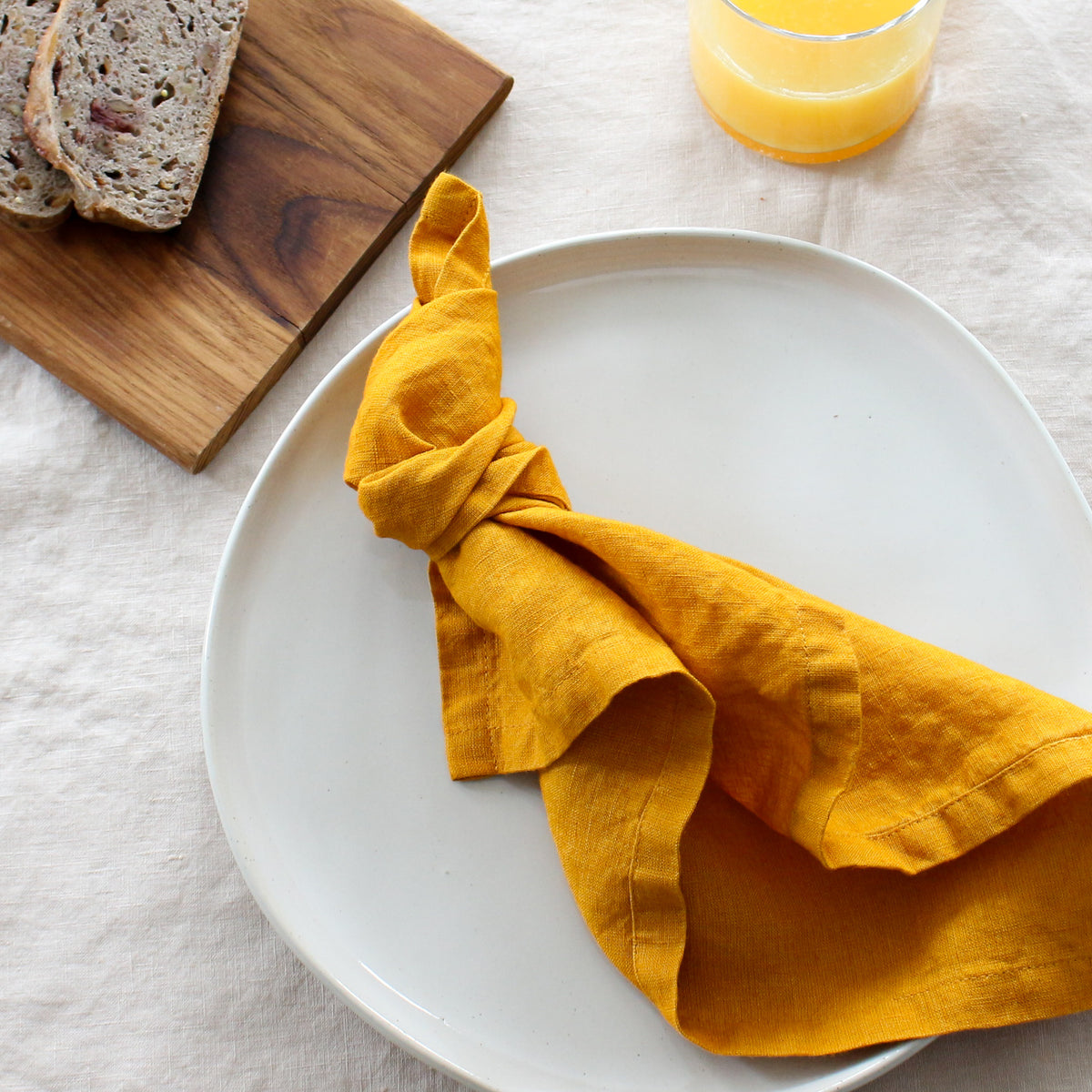 Mustard Yellow Linen Napkin Set of 4