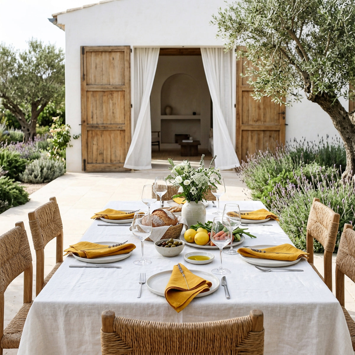 Mustard Yellow Linen Napkin Set of 4